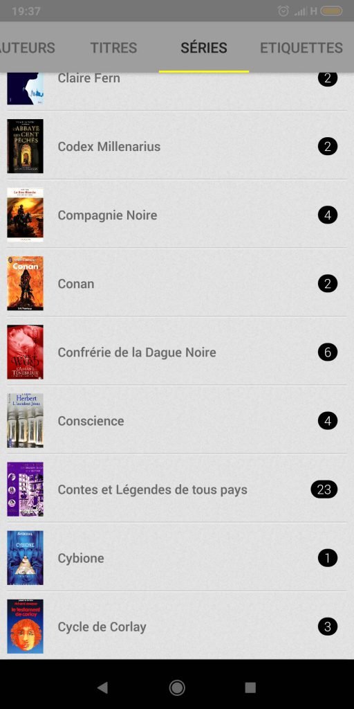Prestigion eReader - Tri par séries